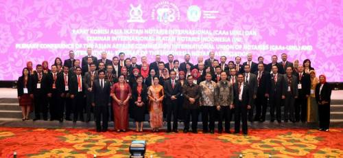 Rapat Komisi Asia Ikatan Notaris Internasional (CAAs UINL) dan Seminar Internasional Ikatan Notaris Indonesia (INI) tanggal 7-8 September 2017 di Bali Nusa Dua Convention Center dibuka oleh Presiden RI Bapak Ir. Joko Widodo