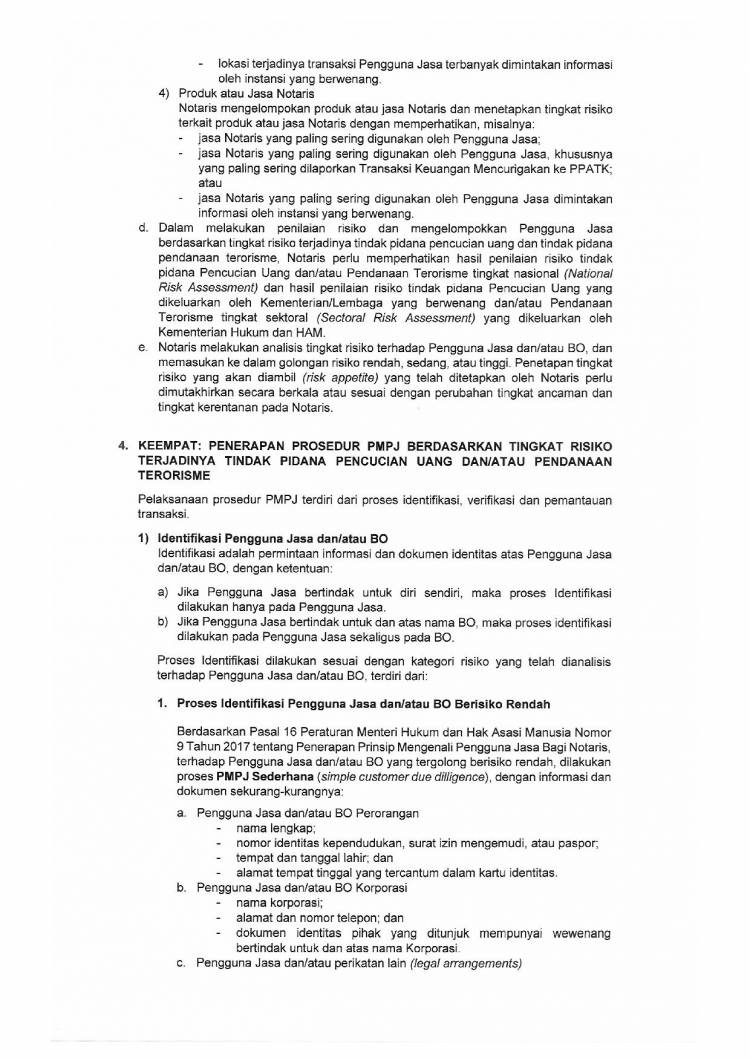 SE No. AHU.UM.01.01-1232 Tentang Panduan Penerapan Prinsip Mengenali  Pengguna Jasa Bagi Notaris