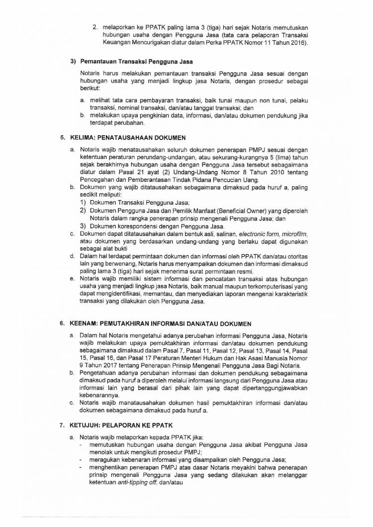 SE No. AHU.UM.01.01-1232 Tentang Panduan Penerapan Prinsip Mengenali  Pengguna Jasa Bagi Notaris