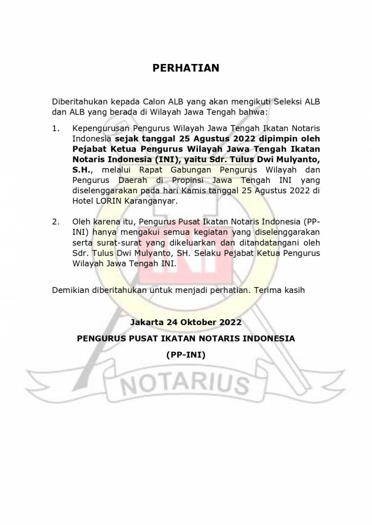 Calon ALB yang akan mengikuti Seleksi ALB dan ALB yang berada di Wilayah Jawa Tengah