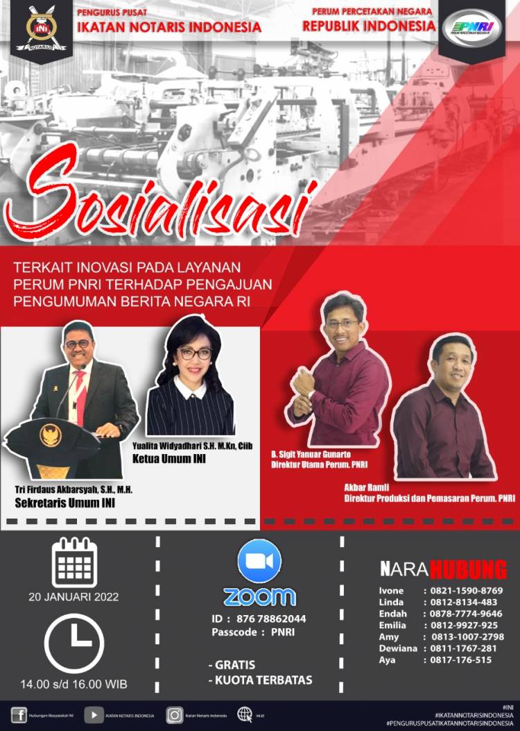 SOSIALISASI - Inovasi Pada Layanan Perum PNRI Terhadap Pengajuan Pengumuman BNRI