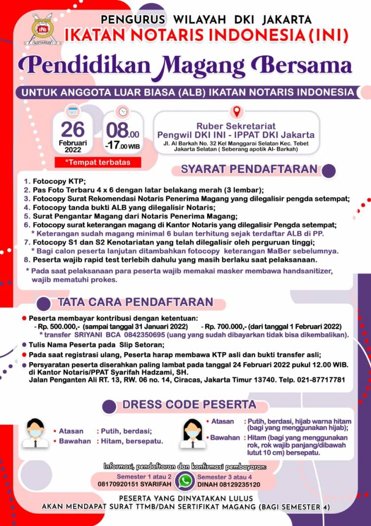 MAGANG BERSAMA FEBRUARI 2022 PENGURUS WILAYAH DKI JAKARTA IKATAN NOTARIS INDONESIA
