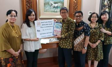 Penyerahan Sumbangan Peduli Palu dan Donggala dari Pengda Jakarta Barat