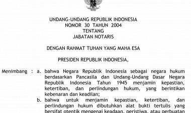 UU No 30 Thn 2004 Tentang Jabatan Notaris