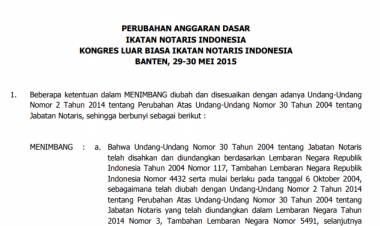 Perubahan AD hasil KLB 2015