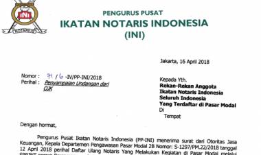 Surat PP INI kepada Notaris yang terdaftar di Pasar Modal