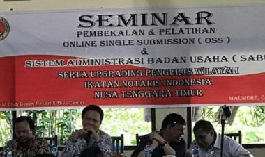 Seminar Pembekalan dan Pelatihan OSS dan Sistem Administrasi Badan Usaha serta Upgrading Pengurus Wilayah Ikatan Notaris Indonesia NTT