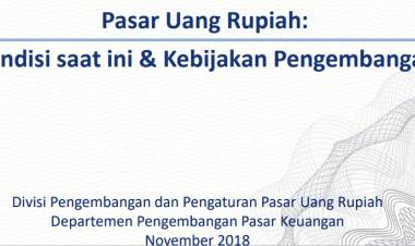 PASAR UANG RUPIAH: KONDISI SAAT INI & KEBIJAKAN PENGEMBANGAN