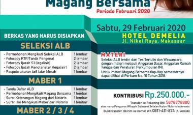 MAGANG BERSAMA PENGURUS WILAYAH SULAWESI SELATAN PERIODE FEBRUARI 2020