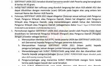 PENGUMUMAN SERTIFIKAT UJIAN KODE ETIK NOTARIS 2021