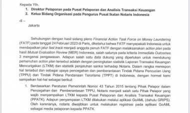 PENGUMUMAN BERSAMA KEMENTERIAN HUKUM DAN HAM CQ. DIREKTORAT JENDERAL ADMINISTRASI HUKUM UMUM, PUSAT PELAPORAN DAN ANALISIS TRANSAKSI KEUANGAN (PPATK) DAN IKATAN NOTARIS INDONESIA (INI) TERKAIT TINDAK LANJUT KEWAJIBAN NOTARIS MELAKUKAN REGISTRASI PADA APLIKASI GOAML