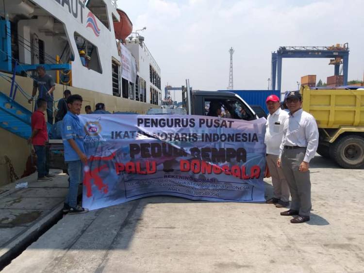 Pengurus Pusat Ikatan Notaris Indonesia Peduli Gempa Palu dan Donggala