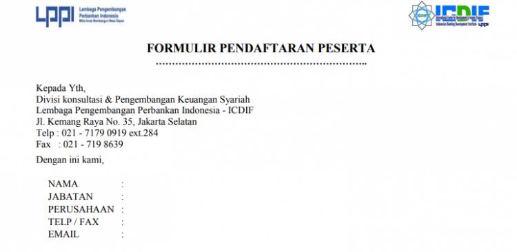 FORMULIR PENDAFTARAN PESERTA PELATIHAN